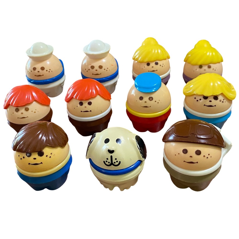 Vtg 80s 90s Little Tikes People Dog Lot of 11 Preschool Small Toy Cake Topper